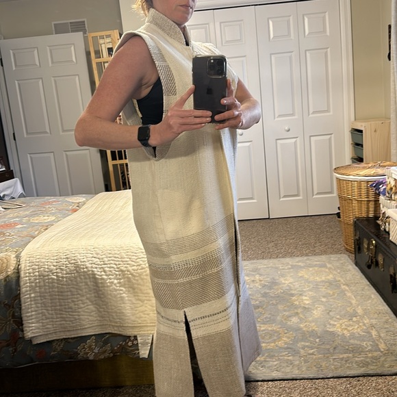 Jesamie handwoven mandarin collared duster - Picture 2 of 6